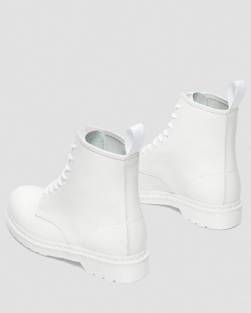 White Women's Dr Martens 1460 Mono Smooth Leather Lace Up Boots | CA 171BEX